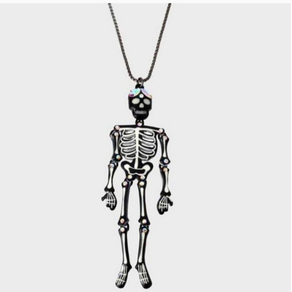 COPY - COPY - Authentic Betsey Johnson Glow In The Dark   Skeleton Crystal Hall…
